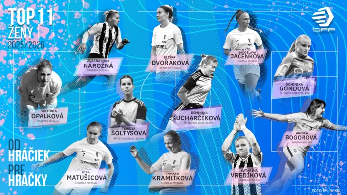 TOP 11 – najlepšia ženská futbalová zostava sezóny 2025/2026 podľa hráčok 1. ligy